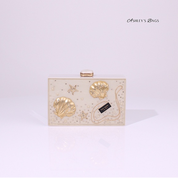 Kate Spade What The Shell Ocean Scene Resin Frame Clutch Crossbody - Picture 2 of 13